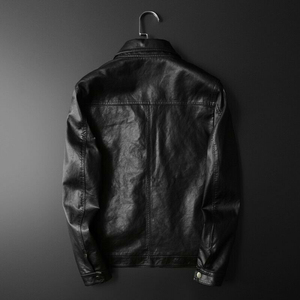 Veste de motard en cuir véritable pour homme, couleur bleue, personnalisée, haute qualité, imperméable, coupe-vent, doublure en polyester écologique, hiver - Product Image 6