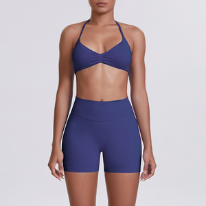Conjunto de Yoga de Alta Calidad para Mujer en Colores Sólidos, Shorts Sin Costuras de Cintura Alta, Ropa Deportiva de Dos Piezas - Product Image 2