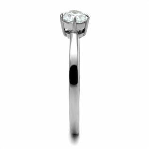 แหวน CZ เกรด AAA รุ่น TK2903-ขัดเงาสูง (ไม่เคลือบ) แหวนสแตนเลสสตีลคุณภาพดี ประดับด้วย CZ ใส - Product Image 4