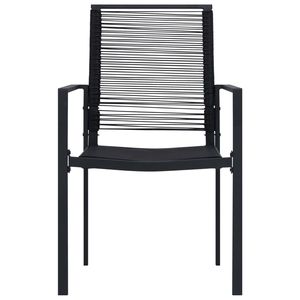 Ensemble de salle à manger 7 pièces avec verre noir, acier thermolaqué et rotin PVC pour mobilier de patio, durabilité et esthétique améliorées - Product Image 4