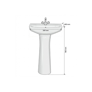Lavabo Moderno Ovalado Roma con Pedestal para Baño y Uso Hospitalario - Product Image 4