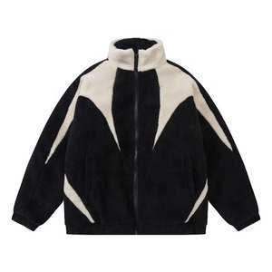 Veste d'hiver en polaire Sherpa à manches longues et fermeture éclair personnalisée, style streetwear, vente en gros - Product Image 4