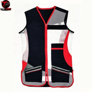 Breathable Summer Print Clay Shooting Hunting <b>Vest</b> Cotton Mesh Multi-Pocket Outdoor Unisex <b>Black</b> White Red Utility - Product Image 1