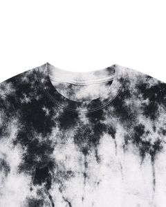 T-shirt Homme Tie-Dye Ombré Noir et Blanc 100% Coton Col Rond Manches Courtes Lavage Vintage Décontracté Streetwear OEM - Product Image 4