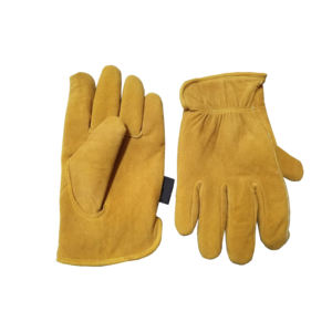 Genuine Leather Safety Glove Blue With Abrasion Resistance Unisex <b>Workwear</b> - Product Image 6