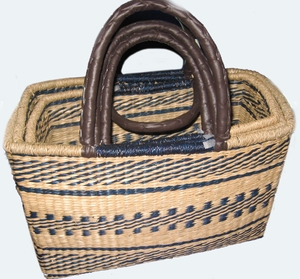 Thiết kế cổ điển Túi Việt Nam với hai dây đai mở có kết cấu hữu cơ cho thời trang tối giản và khái niệm bán lẻ Xanh - Product Image 4