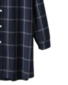Robe chemise longue à carreaux bleu marine et rouge pour femme, boutonnée, décontractée, coupe ample, avec poches, pour un usage quotidien - Product Image 6