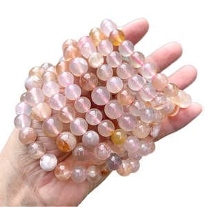 Pulsera de Cristal Natural Pulido con Diseño de Flor de Cerezo para Mujer, Tema de Amor, Arte, Oferta Especial - Product Image 3