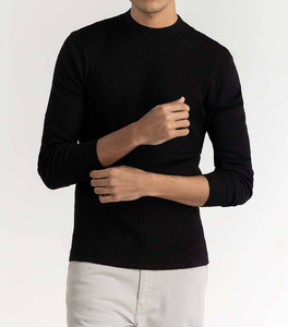 Pull tricoté ample à col rond pour homme, nouvelle collection automne, haute qualité, vente en gros personnalisée - Product Image 3