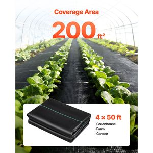 2 Packs Heavy Duty 4x50FT 3.2oz Garden <b>Netting</b> 3.2oz Woven Landscape <b>Fabrics</b> Weed Barrier <b>Fabric</b> 2 Packs 4x50FT 3.2oz Garden - Product Image 3