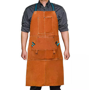 ผ้ากันเปื้อนหนังวัวแท้สำหรับบาริสต้า บาร์เทนเดอร์ เชฟ คาเฟ่ บิสโทร บริการจัดเลี้ยง ช่างตัดผม ร้านเสริมสวย ร้านสัก ช่างไม้ ชุดทำงาน - Product Image 1