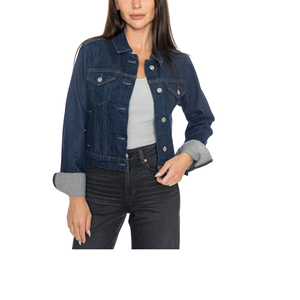 Vestes en jean longues tissées 100 % haute qualité pour femmes, style décontracté, vêtements d'extérieur en jean, veste d'hiver boutonnée, coupe oversize, fournisseur Pakistan - Product Image 1