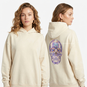 Sleeveless Purple <b>Bleach</b> Splash Hoodie Fruit Skull Graphic Distressed Oversized Vest Streetwear Punk Style Layering Piece - Product Image 5