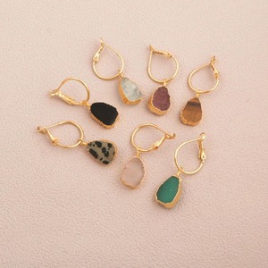 Boucles d'oreilles pendantes en pierre naturelle plaquées or 18 carats, forme goutte d'eau en argent 925, style bohème, bijoux pour femmes à porter au quotidien - Product Image 4