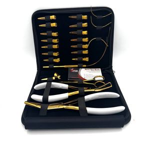 Kit de pinces à extensions de cheveux en acier inoxydable plaqué or ASB - Utilisation professionnelle pour l'installation et le retrait - Logo personnalisé OEM disponible - Product Image 1