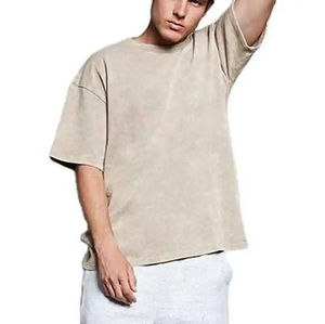 Camiseta unisex con efecto lavado ácido, estilo vintage, manga corta, corte holgado informal, algodón de alta calidad, transpirable, para hombre. - Product Image 1