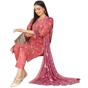 Trajes Punjabi-Ropa diaria Pakistán e India Ropa paquistaní Salwar Kameez para mujer en lino por Bin Hameed a precio de fábrica - Product Image 1