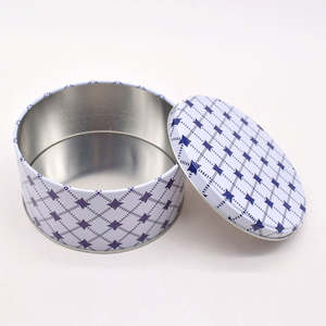 Envase Metálico Redondo Blanco Personalizado de Grado Alimenticio para Toffee, Pastel, Chocolate, Galletas y Bizcochos - Product Image 1