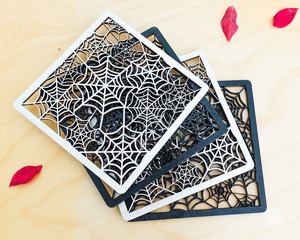 Premium Web Pattern Laser Cut Coaster Set Perfect For Cafe Restaurant Hotel <b>Table</b> Decor And Drink <b>Protection</b> Mat Pads From India - Product Image 5