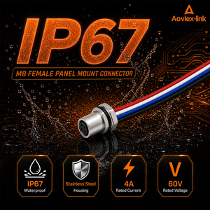Conector Circular M8 de Montaje en Panel con Cables de 3, 4, 6 y 8 Pines, Fijación Trasera y Delantera, Personalizado - Product Image 2