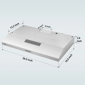 30 Extracteur de fumée sous-armoire de cuisine 230 CFM 3 vitesses avec LED, Nouveau - Product Image 3