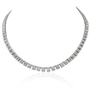 สร้อยคอเพชรทองคำขาว 18K - เครื่องประดับชั้นดี - Product Image 2