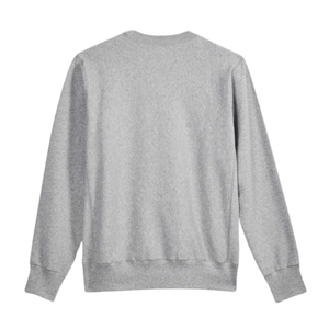 เสื้อสเวตเชิ้ตผู้ชายสีเทาสำหรับฤดูหนาว แห้งเร็ว ผ้าฝ้ายฟลีซ 100% ปักลาย ออกแบบเรียบง่าย สีพื้น ทรงโอเวอร์ไซส์ - Product Image 2