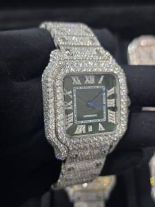 Reloj Mecánico Analógico Cuadrado de Lujo con Moissanita, Personalizado en Acero Inoxidable Premium, Estilo Hip Hop - Product Image 2