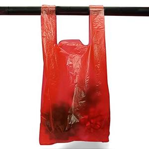 เสื้อยืดถุงพลาสติกสีแดงราคาดีกระเป๋าช็อปปิ้งเสื้อยืดพลาสติก - Product Image 2