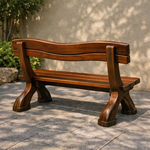 Banc d'extérieur Luxali Price Factory, magnifique, artisanal, en noyer massif, design moderne, écologique, durable, 3 places. - Product Image 5