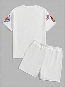 Conjuntos de Camiseta y Pantalones Cortos para Hombre, MOQ Bajo, 2 Piezas, Ropa Urbana, Color e Impresión Personalizados, Ropa de Verano para Hombre, Conjunto de Camiseta y Pantalones Cortos de Algodón - Product Image 5