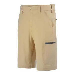 Shorts cargo pour homme, couleur unie, taille mi-haute, fermeture à cordon, séchage rapide, respirant, tissu tricoté, bleu clair, 100% coton - Product Image 5