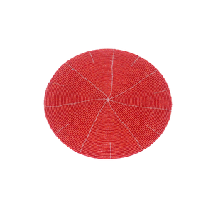 Round Red Fabric Table Mat Non-Slip Solid Design 450 Mm Diameter Eco-Friendly Drink <b>Coasters</b> for Home and Restaurant Decor Set - Product Image 1