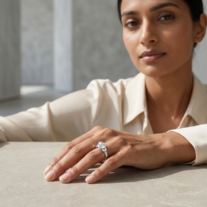 Bague de fiançailles classique de luxe pour femme avec diamant de laboratoire taille brillant en platine PT950 certifié IGI pour anniversaire de mariage - Product Image 2