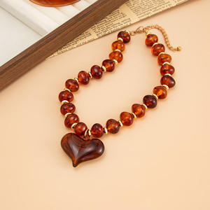 Elegant Fashion Resin Beaded <b>Necklace</b> for Women Colorful <b>Statement</b> Jewelry Lightweight Trendy Accessories for Daily Wear - Product Image 6