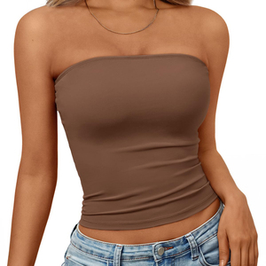 Versatile Women's Tube Top Breathable Anti Bacterial Polyester Blended <b>Material</b> Breathable Top Design In Running Fashion - Product Image 1