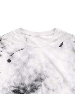 T-shirt tie-dye noir et blanc pour homme, col rond, manches courtes, coton, streetwear décontracté, lavage vintage, personnalisable, OEM, fournisseur en gros - Product Image 4