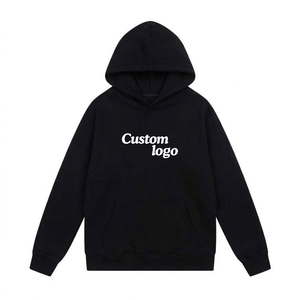 เสื้อฮู้ดดี้ผู้ชายผ้าฟลีซสีดำพิมพ์ลายโลโก้ด้านหน้าแบบดิจิทัลสำหรับฤดูหนาว ODM ผลิตตามสั่ง ผ้าฝ้าย 100% 400 กรัม ผ้าฟลีซแห้งเร็ว เสื้อฮู้ดดี้แบบ unisex - Product Image 4