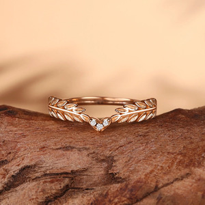 Anillo de Diamante Cultivado en Laboratorio con Corte Redondo, Inspirado en la Naturaleza, Oro Sólido de 10K, 14K, 18K, Anillo de Compromiso o Aniversario, 0.03Ct, Joyería Fina - Product Image 3