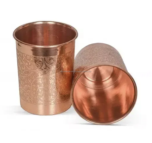 Ensemble de verres en cuivre, bouteille en cuivre, verre à eau en cuivre, article de table en verre, ensemble de verres en provenance d'Inde - Product Image 6