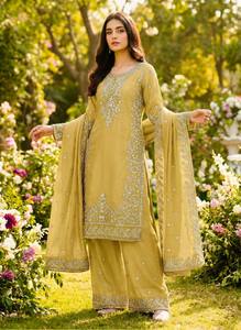 Elegante Traje Étnico de Seda GMY Completamente Cosido con Dupatta Bordada para Mujer - Product Image 2