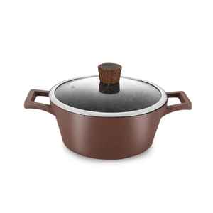 Marmite à soupe en acier inoxydable avec couvercle en verre, compatible induction, ustensile de cuisine robuste - Product Image 2