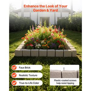 Kit Bordo Giardino Senza Scavo da 4,7 m, Bordura Paesaggistica Effetto Pietra per Prato e Aiuole, Confezione da 4 Sezioni Ciascuna - Product Image 2