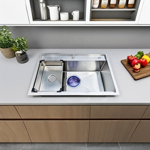 SQS 8250 hecho a mano cocina de un solo cuenco Superficie cepillada diseño moderno multifunción forma rectangular 304 Acero inoxidable vietnamita - Product Image 1