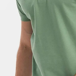 Camisa de Manga Corta para Hombre, Cuello Alto, Color Verde Sólido, Corte Regular, Informal, Transpirable, 100% Algodón Piqué, 220g - Product Image 5