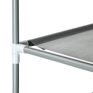 Scarpiera a 3 livelli salvaspazio di grande capacità in tessuto non tessuto grigio, montaggio semplice, organizer per scarpe in metallo laccato smontabile - Product Image 6