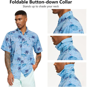 Camisas Casuales de Manga Corta con Doble Botonadura para Hombre, Personalizadas, de Poliéster/Algodón, Fabricante de Uniformes Profesionales, Exportación OEM de Pakistán - Product Image 3