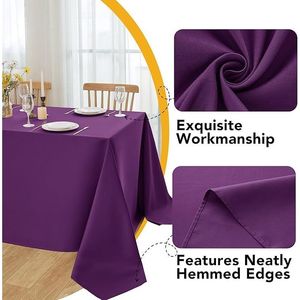 Paquete de 10 Manteles Rectangulares Morados de 60 x 84 Pulgadas, Tela de Poliéster Resistente a las Manchas para Mesas de 4 Pies, Manteles Lavables - Product Image 2