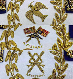 Delantal de Gran Oficial Azul Rey con Bordado a Mano, Regalia Masónica, Delantal Ceremonial Premium para Logia - Product Image 3