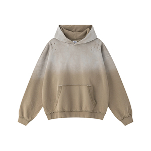 Men's Beige Hooded Sweatshirt Regular Fit Cotton Fleece Casual Pullover Front Pocket Winter Avant-Garde Crew Culture Comfortable - Product Image 6